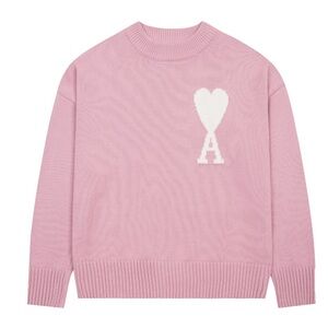 Ami Blush Pink Sweater with Ivory Heart Accent